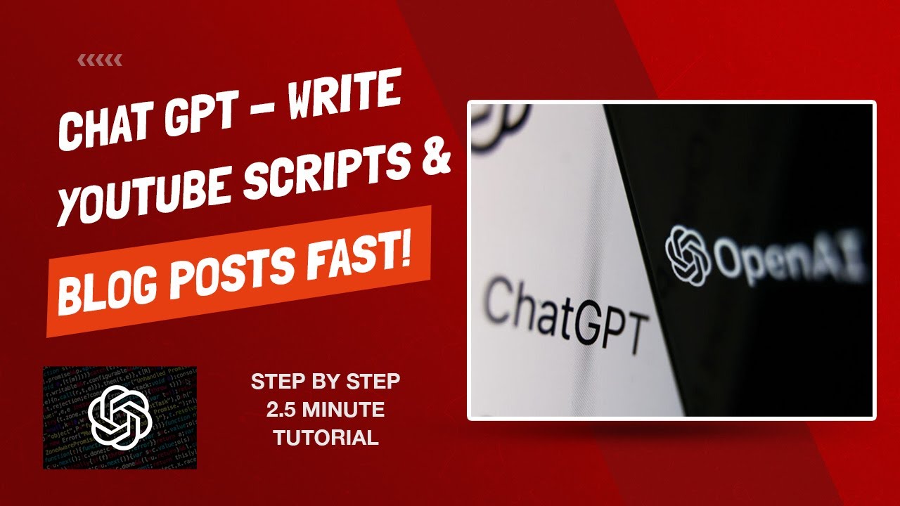 Chat GPT - How To Write Detailed Youtube Scripts and Blog Posts In Minutes