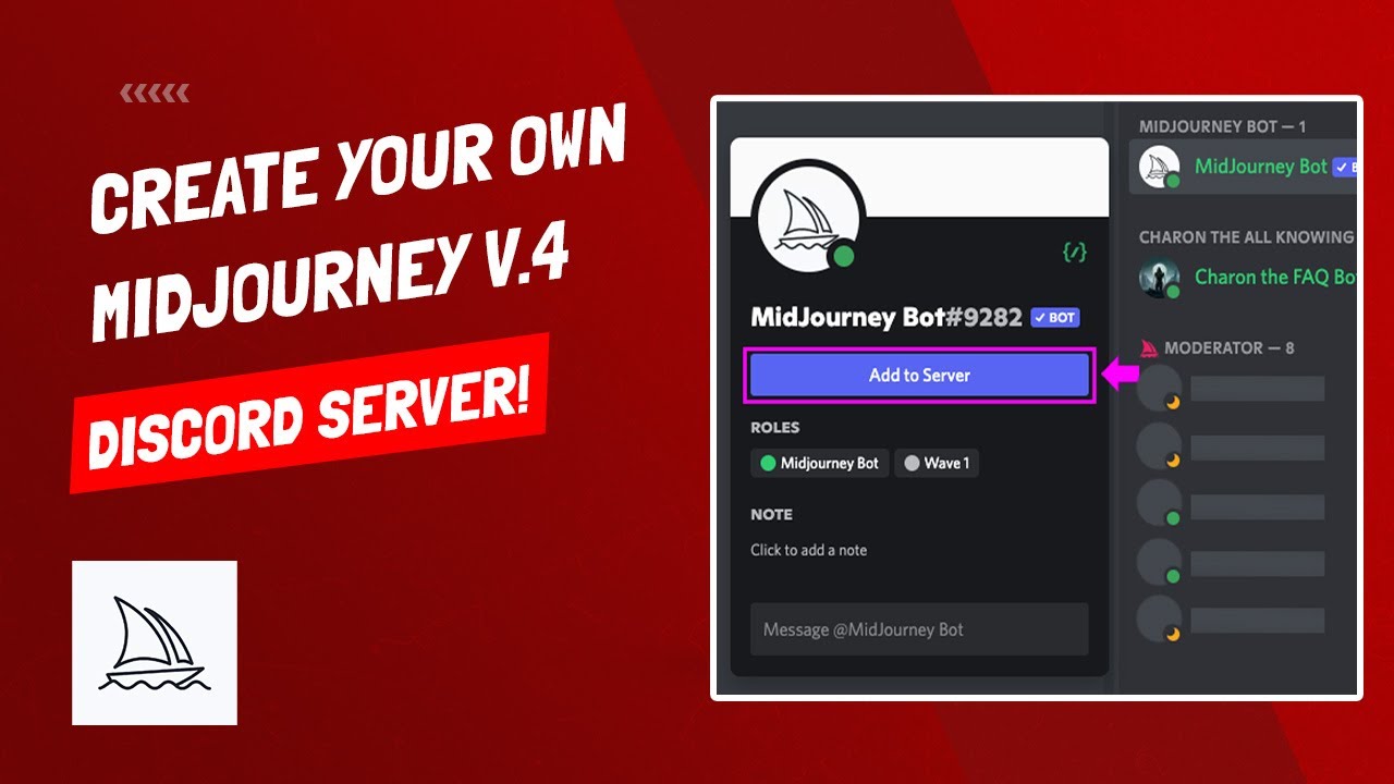 Midjourney V 4 - How To Create Your Own Discord Server And Invite Midjourney Bot